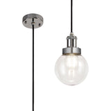 JOE3587 Joela Pendant 1 Light IP65 in a Titanium Silver/Chrome/Clear Finish