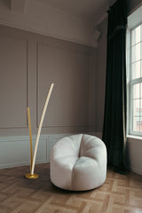 JUP0347 Jupit 153cm Floor Lamp 36W LED in a White/Opal White Finish