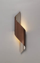 KAL3307 Kalau Large Wall Lamp 8W LED in a Satin Brown/Chrome/Frosted Finish