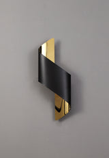 KAL5728 Kalau Small Wall Lamp 8W LED in a Sand Black/Gold/Frosted Finish