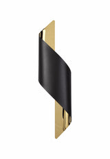 KAL6728 Kalau Large Wall Lamp 8W LED in a Sand Black/Gold/Frosted Finish