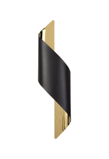 KAL6728 Kalau Large Wall Lamp 8W LED in a Sand Black/Gold/Frosted Finish