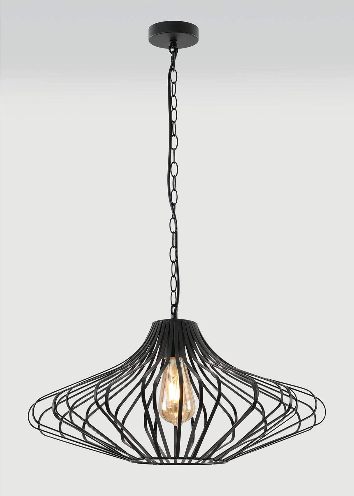 KAN9107 Kang Pendant 1 Light in a Matt Black Finish