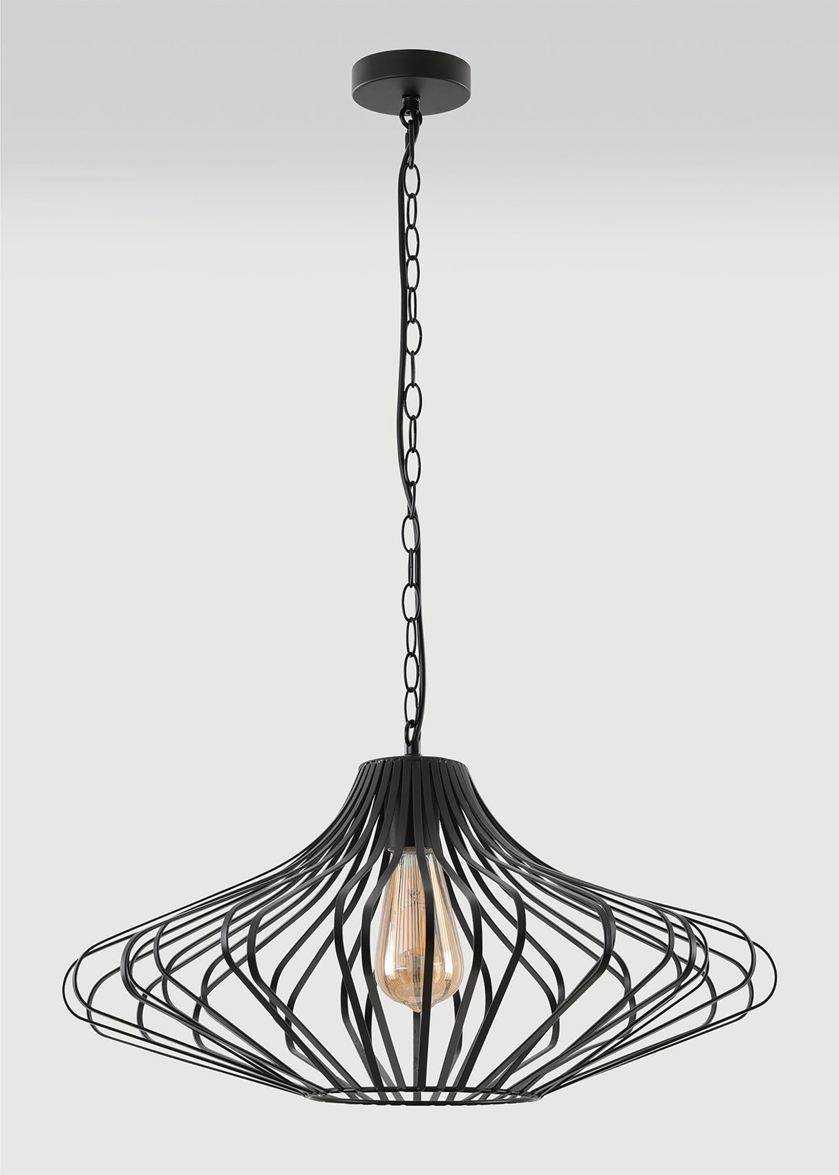 KAN9107 Kang Pendant 1 Light in a Matt Black Finish