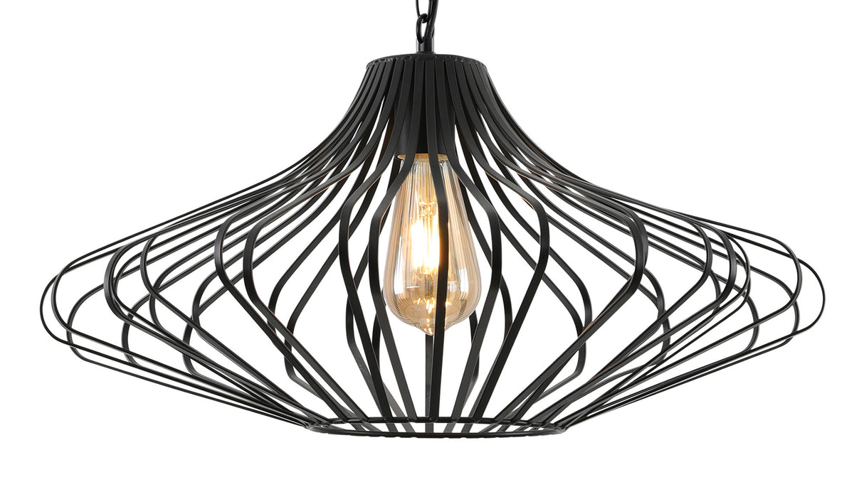 KAN9107 Kang Pendant 1 Light in a Matt Black Finish