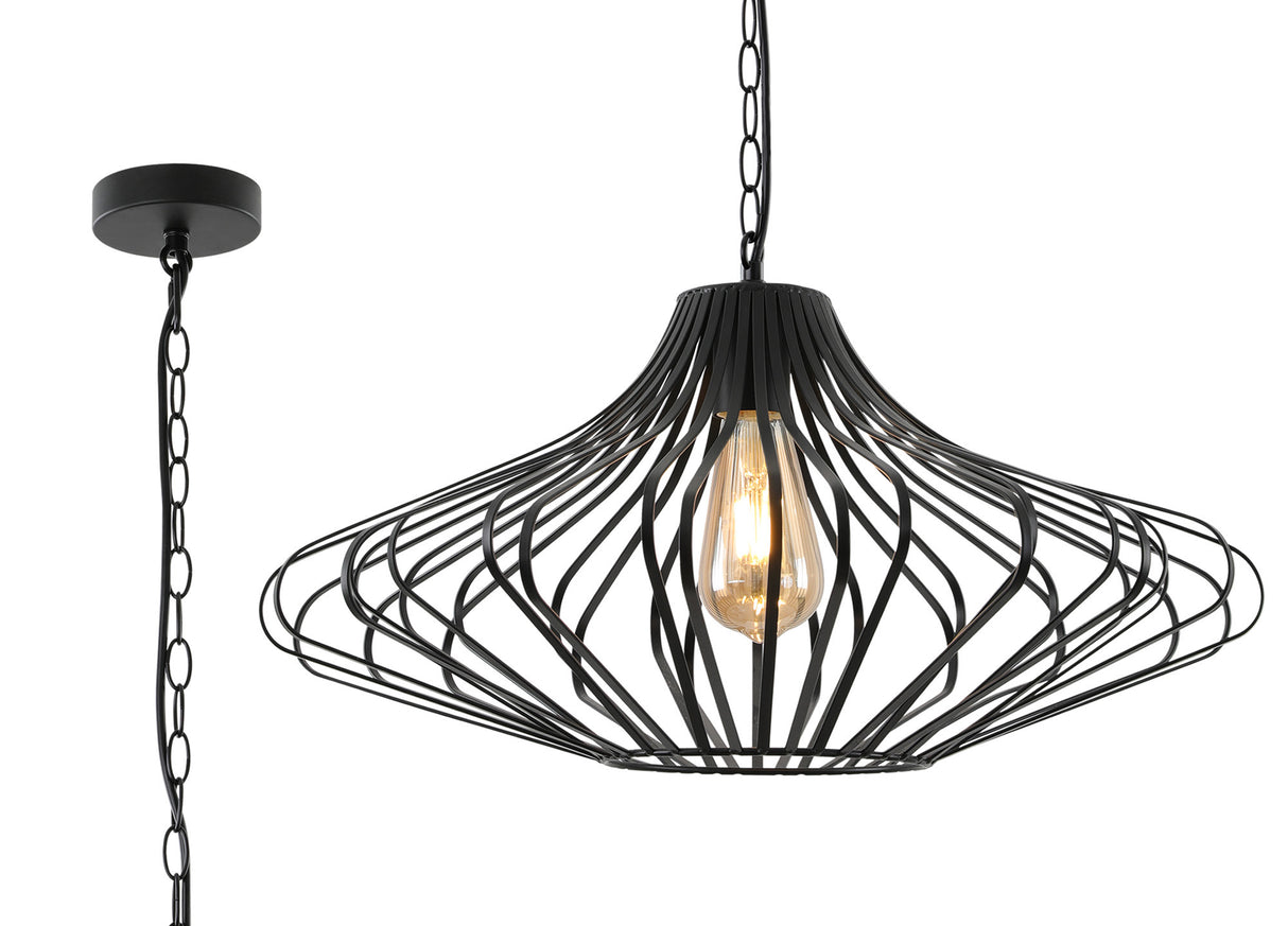 KAN9107 Kang Pendant 1 Light in a Matt Black Finish