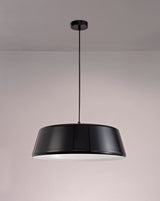 KAR7957 Karaka Pendant 1 Light in a Gloss Black/Gloss White Finish