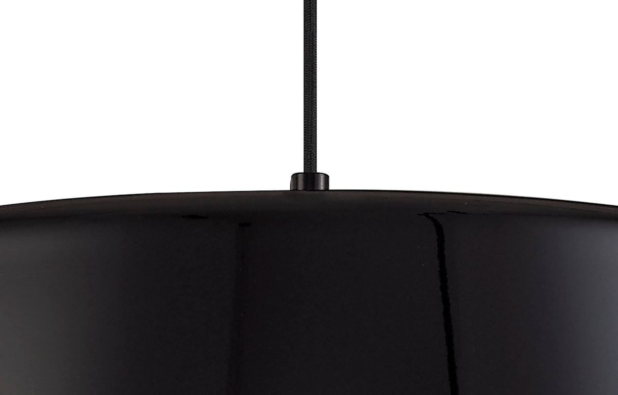 KAR7957 Karaka Pendant 1 Light in a Gloss Black/Gloss White Finish