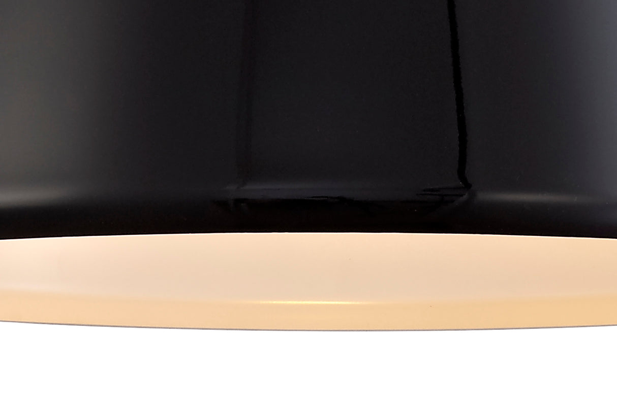 KAR7957 Karaka Pendant 1 Light in a Gloss Black/Gloss White Finish