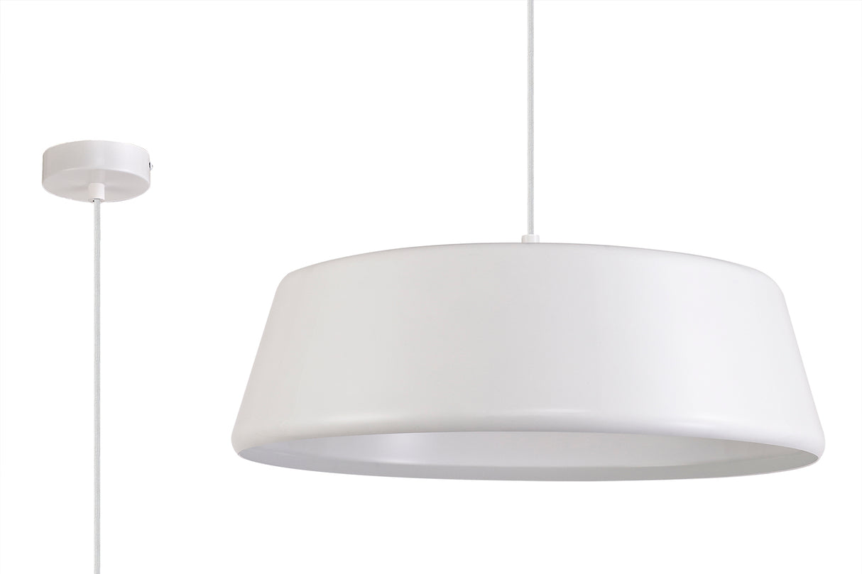 KAR8957 Karaka Pendant 1 Light in a Gloss White Finish