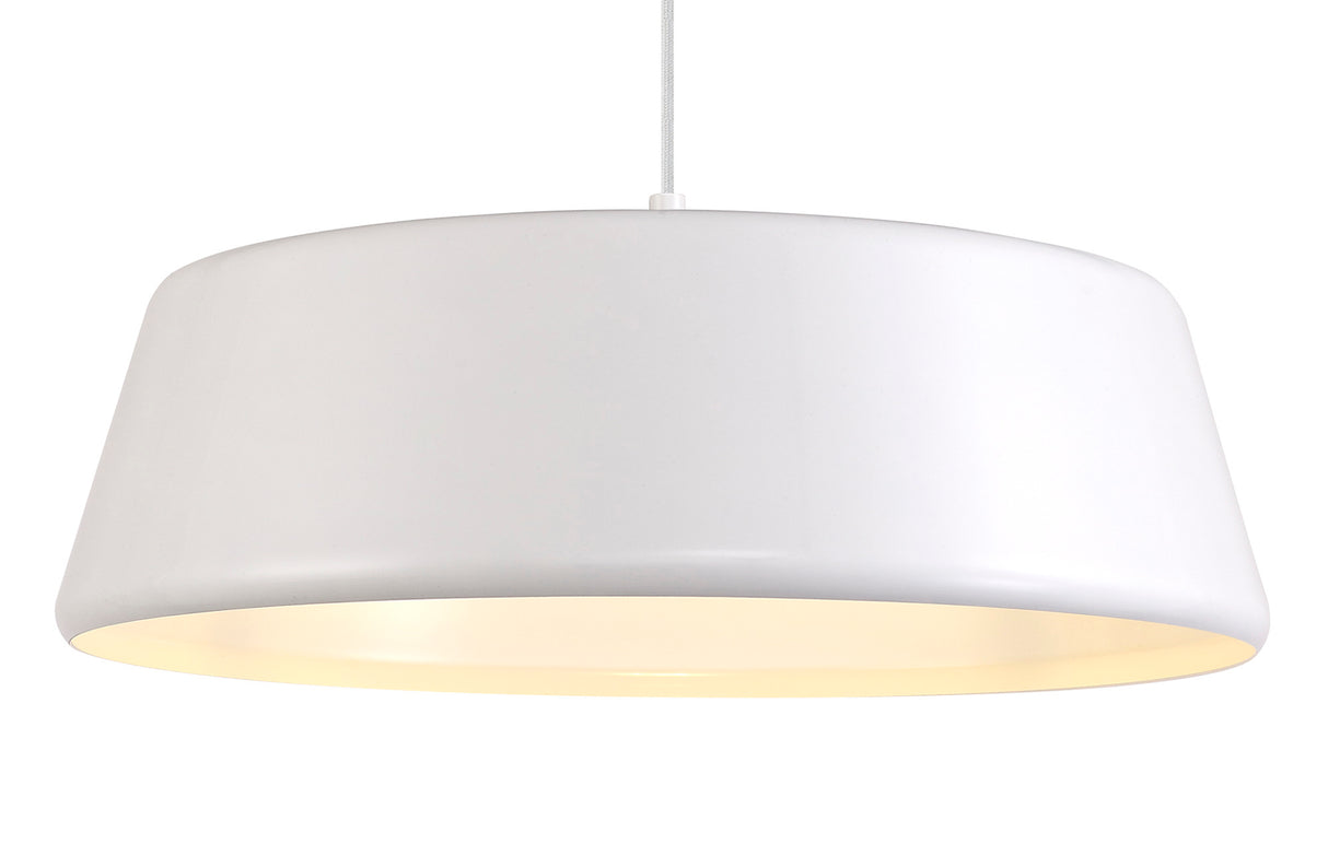 KAR8957 Karaka Pendant 1 Light in a Gloss White Finish