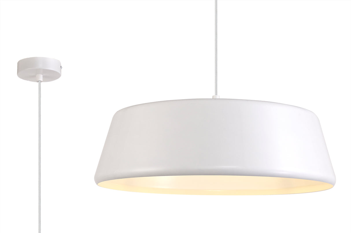 KAR8957 Karaka Pendant 1 Light in a Gloss White Finish