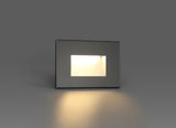 KAV8287 Kaveh Rectangle Recessed Glass Wall Lamp 3.3W LED IP65 Outdoor in a Black Finish