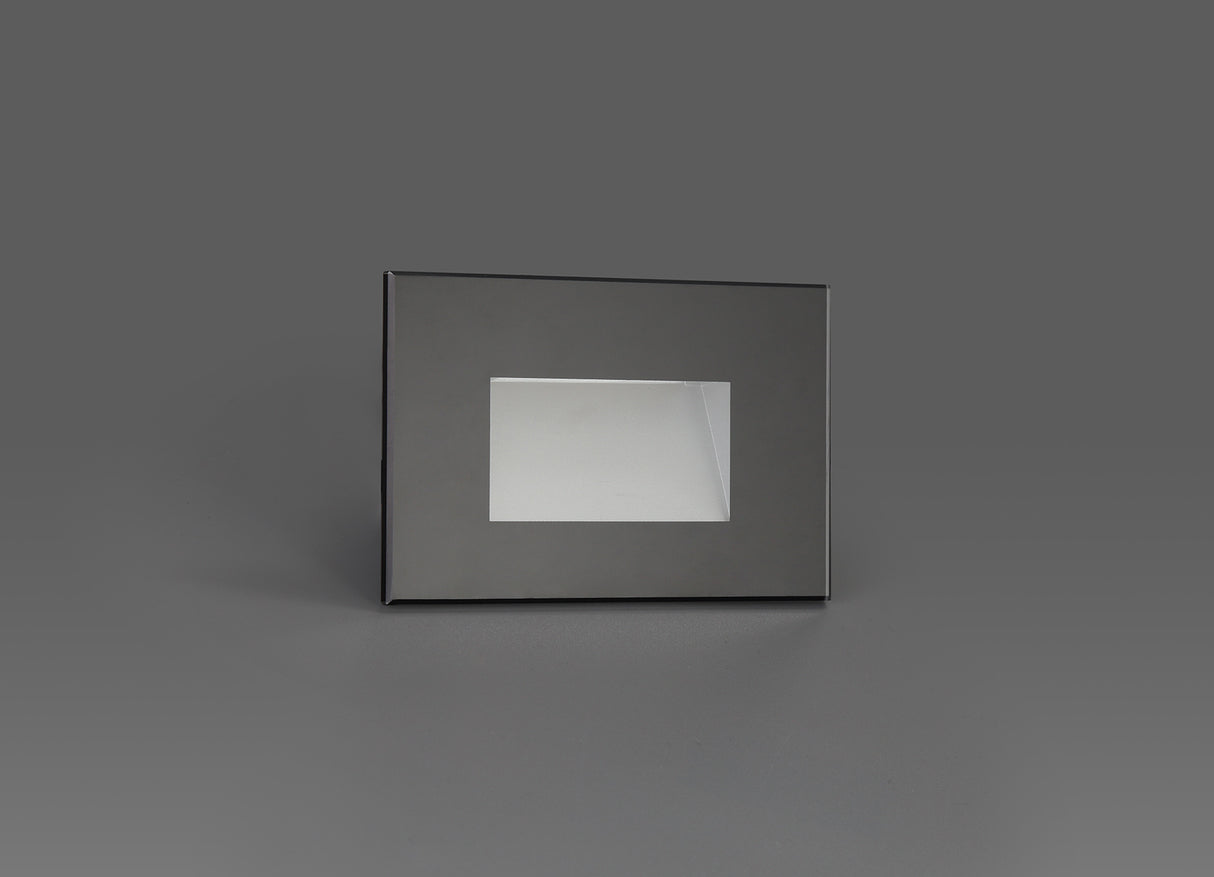 KAV8287 Kaveh Rectangle Recessed Glass Wall Lamp 3.3W LED IP65 Outdoor in a Black Finish