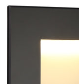 KAV8287 Kaveh Rectangle Recessed Glass Wall Lamp 3.3W LED IP65 Outdoor in a Black Finish