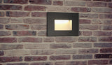 KAV8287 Kaveh Rectangle Recessed Glass Wall Lamp 3.3W LED IP65 Outdoor in a Black Finish