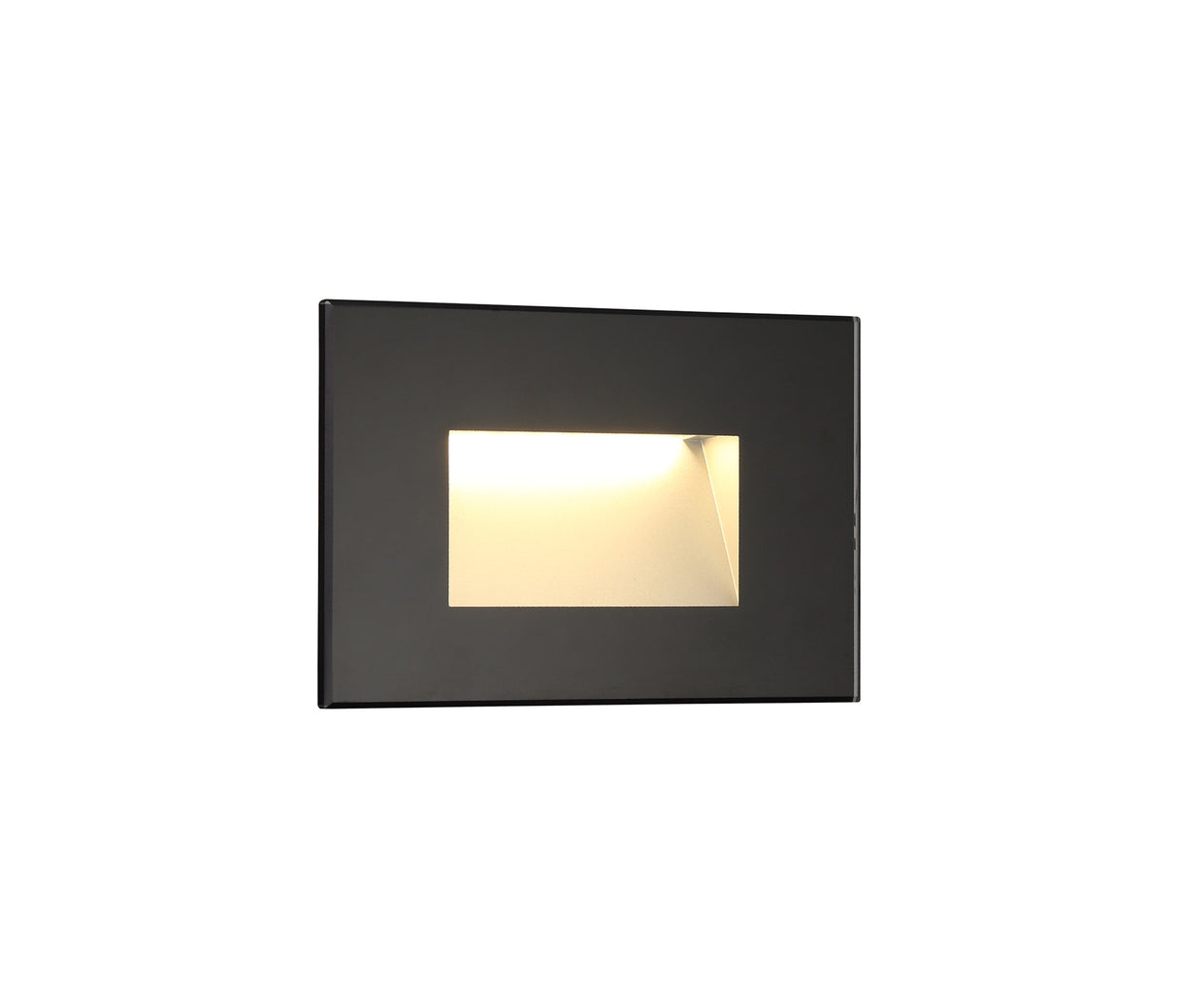 KAV8287 Kaveh Rectangle Recessed Glass Wall Lamp 3.3W LED IP65 Outdoor in a Black Finish