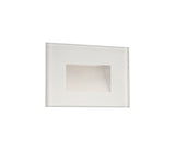 KAV9287 Kaveh Rectangle Recessed Glass Wall Lamp 3.3W LED IP65 Outdoor in a White Finish