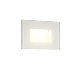 KAV9287 Kaveh Rectangle Recessed Glass Wall Lamp 3.3W LED IP65 Outdoor in a White Finish