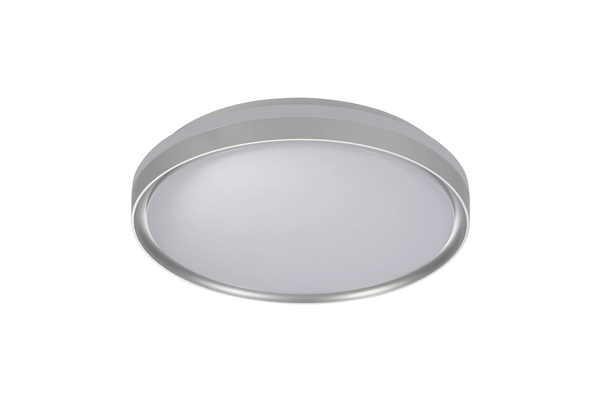 KIT1677 Kitalpha 39cm Ceiling 24W LED IP44 in a Silver/White Finish, Suitable for Bathrooms