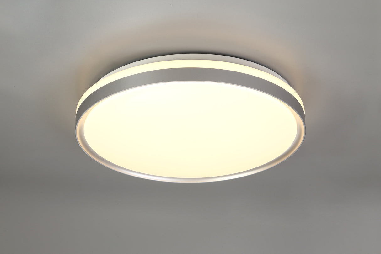 KIT2677 Kitalpha 48cm Ceiling 36W LED IP44 in a Silver/White Finish, Suitable for Bathrooms