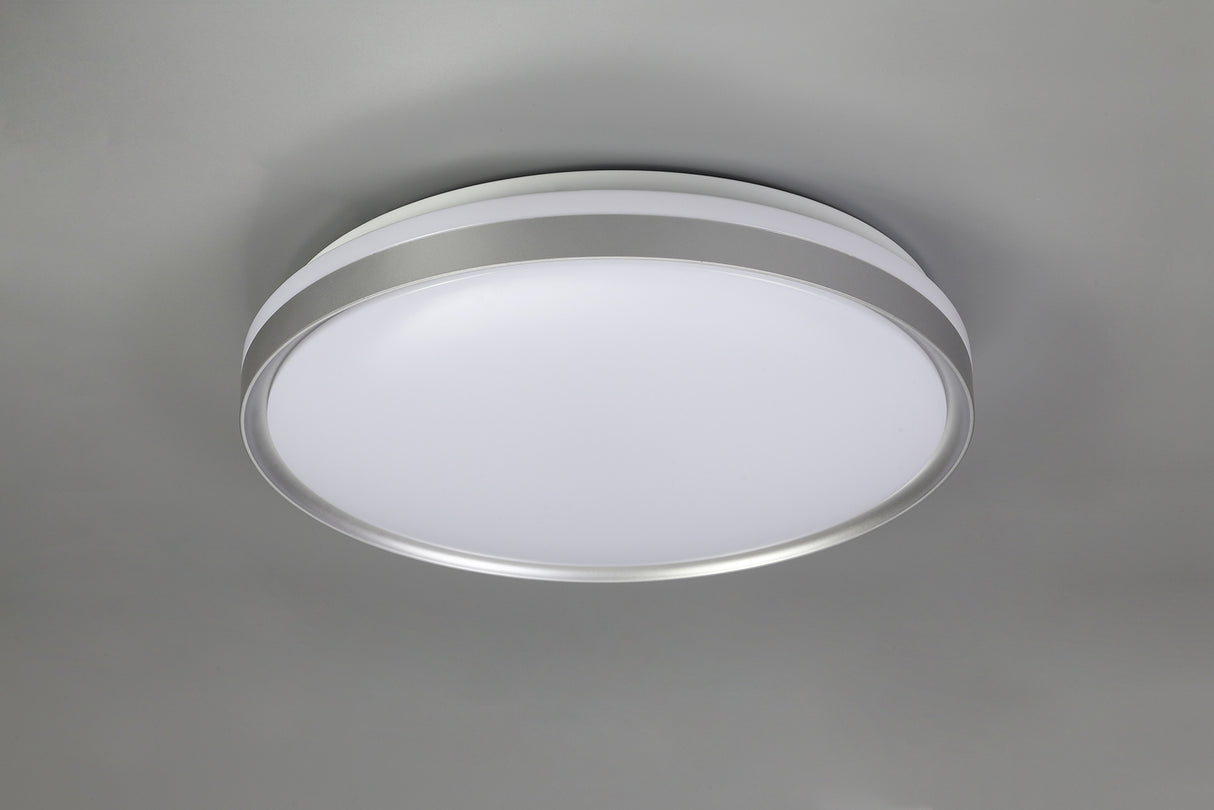 KIT2677 Kitalpha 48cm Ceiling 36W LED IP44 in a Silver/White Finish, Suitable for Bathrooms