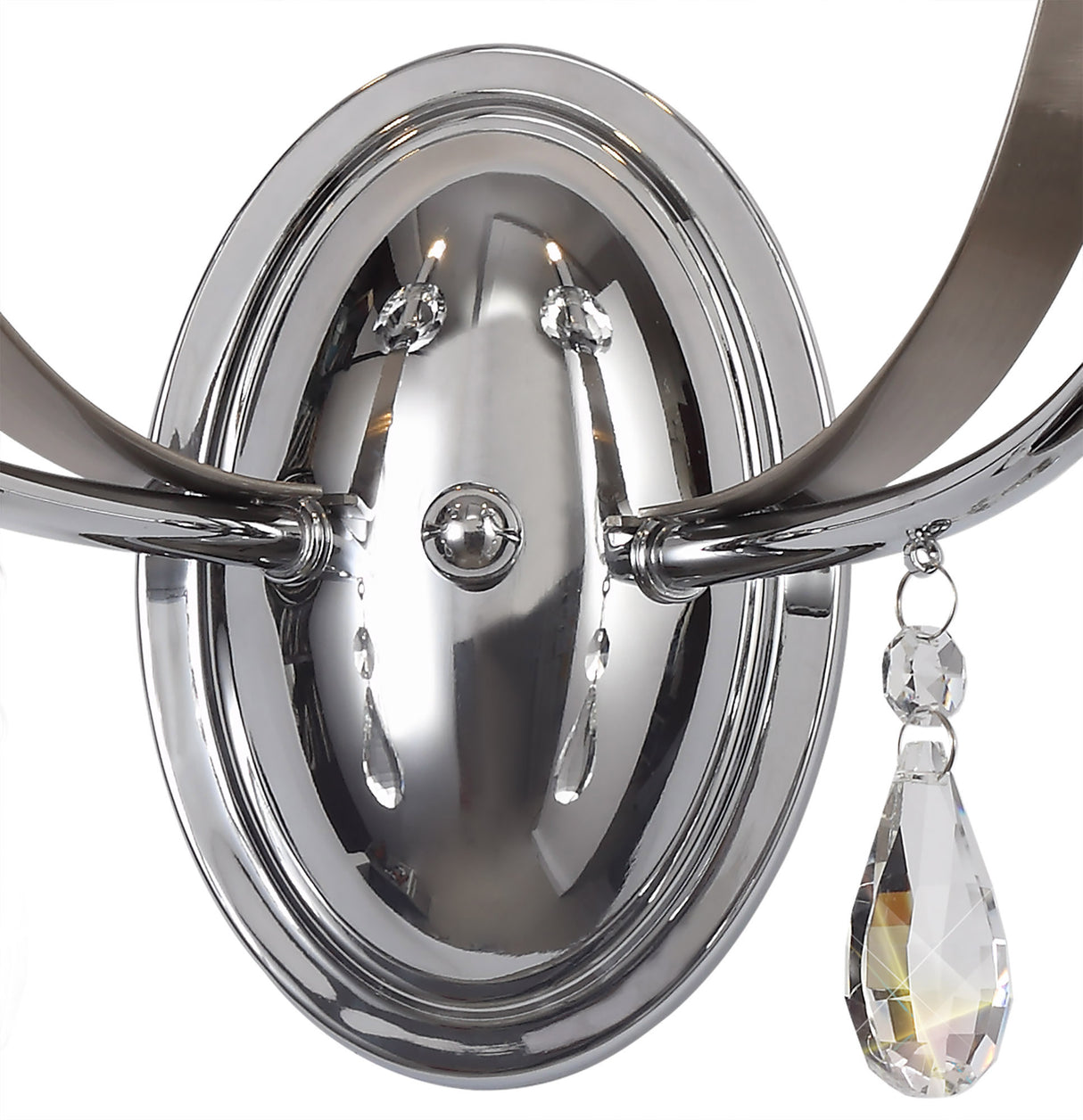 KOE4247 Koeia Wall Lamp 2 Light in a Chrome/Satin Nickel Finish and Clear Crystal