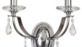 KOE4247 Koeia Wall Lamp 2 Light in a Chrome/Satin Nickel Finish and Clear Crystal