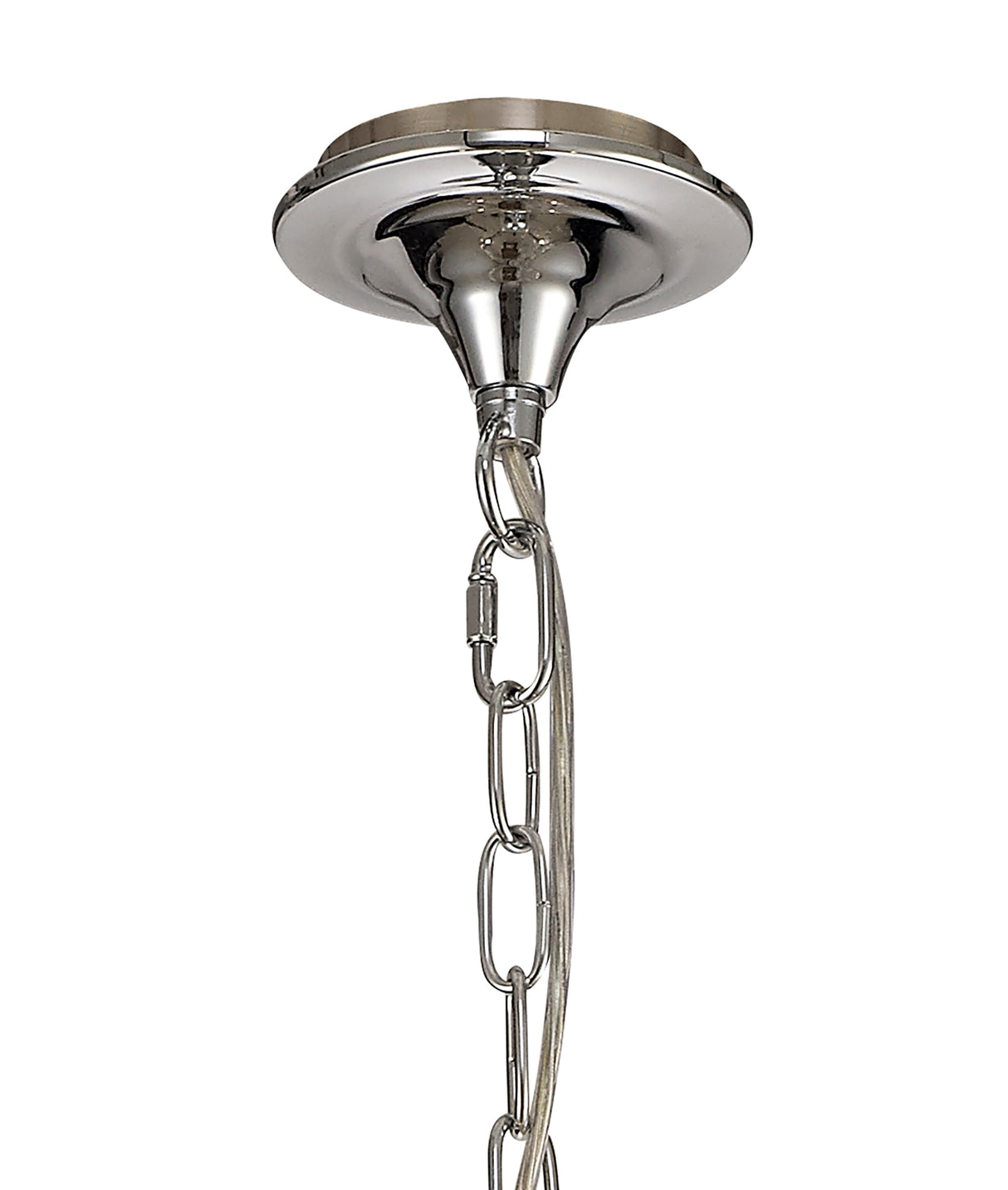 KOE5247 Koeia 3 Light Pendant in a Chrome/Satin Nickel Finish and Clear Crystal