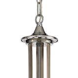 KOE5247 Koeia 3 Light Pendant in a Chrome/Satin Nickel Finish and Clear Crystal