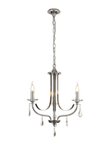 KOE5247 Koeia 3 Light Pendant in a Chrome/Satin Nickel Finish and Clear Crystal