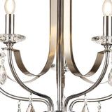 KOE6247 Koeia 5 Light Pendant in a Chrome/Satin Nickel Finish and Clear Crystal