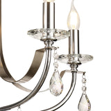 KOE6247 Koeia 5 Light Pendant in a Chrome/Satin Nickel Finish and Clear Crystal