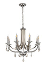 KOE7247 Koeia 8 Light Pendant in a Chrome/Satin Nickel Finish and Clear Crystal