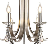 KOE7247 Koeia 8 Light Pendant in a Chrome/Satin Nickel Finish and Clear Crystal