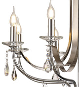 KOE7247 Koeia 8 Light Pendant in a Chrome/Satin Nickel Finish and Clear Crystal