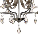 KOE7247 Koeia 8 Light Pendant in a Chrome/Satin Nickel Finish and Clear Crystal