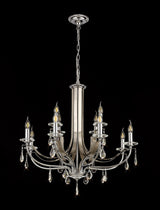 KOE8247 Koeia 12 Light (8+4) Pendant in a Chrome/Satin Nickel Finish and Clear Crystal