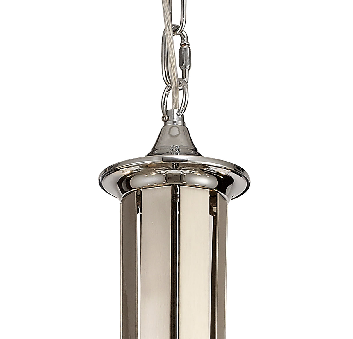 KOE8247 Koeia 12 Light (8+4) Pendant in a Chrome/Satin Nickel Finish and Clear Crystal