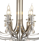 KOE8247 Koeia 12 Light (8+4) Pendant in a Chrome/Satin Nickel Finish and Clear Crystal