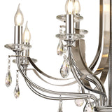 KOE8247 Koeia 12 Light (8+4) Pendant in a Chrome/Satin Nickel Finish and Clear Crystal