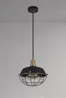 KRA7487 Kraz Pendant 1 Light IP65 Outdoor in a Matt Black/Antique Brass/Clear Finish