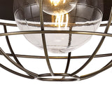 KRA7487 Kraz Pendant 1 Light IP65 Outdoor in a Matt Black/Antique Brass/Clear Finish