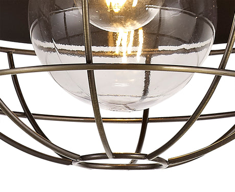 KRA7487 Kraz Pendant 1 Light IP65 Outdoor in a Matt Black/Antique Brass/Clear Finish