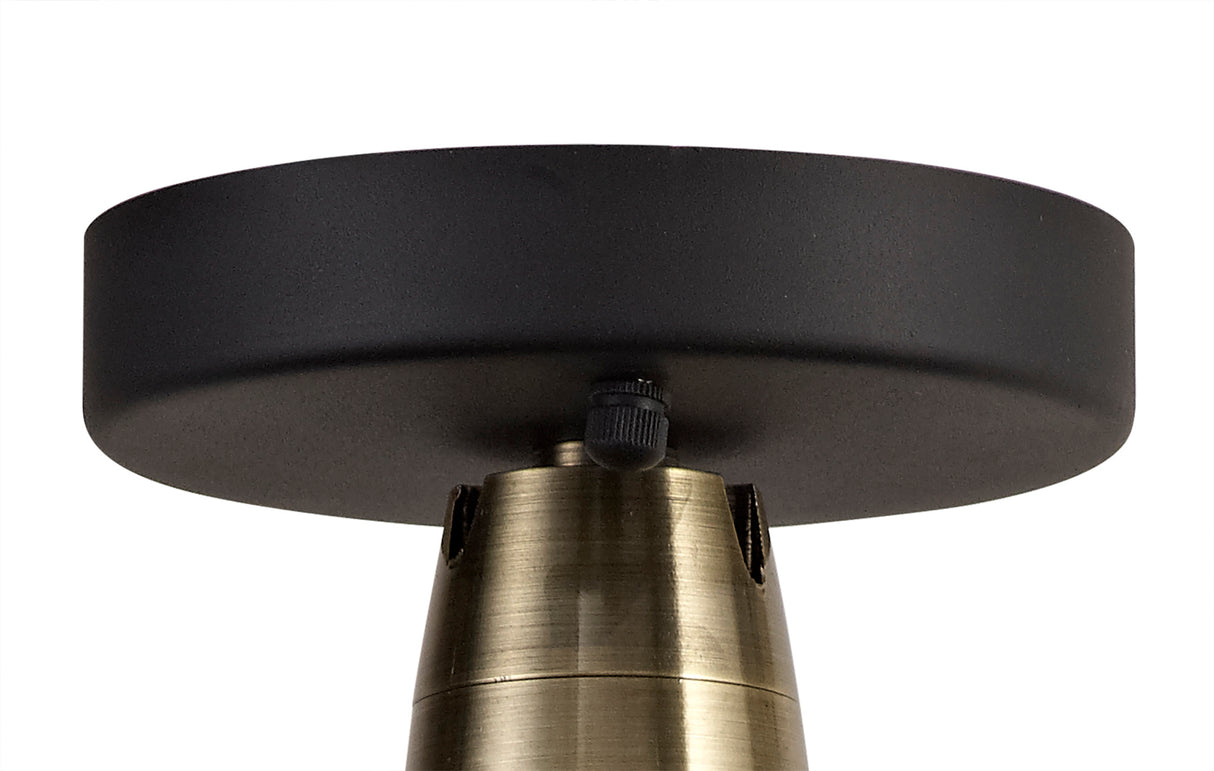 KRA8487 Kraz Semi-Flush Ceiling 1 Light IP65 Outdoor in a Matt Black/Antique Brass/Clear Finish