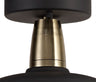 KRA8487 Kraz Semi-Flush Ceiling 1 Light IP65 Outdoor in a Matt Black/Antique Brass/Clear Finish