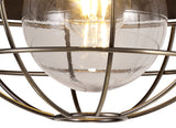 KRA8487 Kraz Semi-Flush Ceiling 1 Light IP65 Outdoor in a Matt Black/Antique Brass/Clear Finish