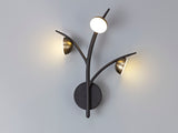 KUM1817 Kuma 3 Light Wall Lamp 9W LED in a Black/Antique Brass/Frosted Finish