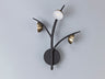 KUM1817 Kuma 3 Light Wall Lamp 9W LED in a Black/Antique Brass/Frosted Finish