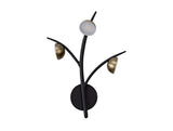 KUM1817 Kuma 3 Light Wall Lamp 9W LED in a Black/Antique Brass/Frosted Finish